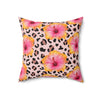 Cheetah and Hibiscus Pillow