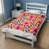 Cheetah and Hibiscus Plush Blanket
