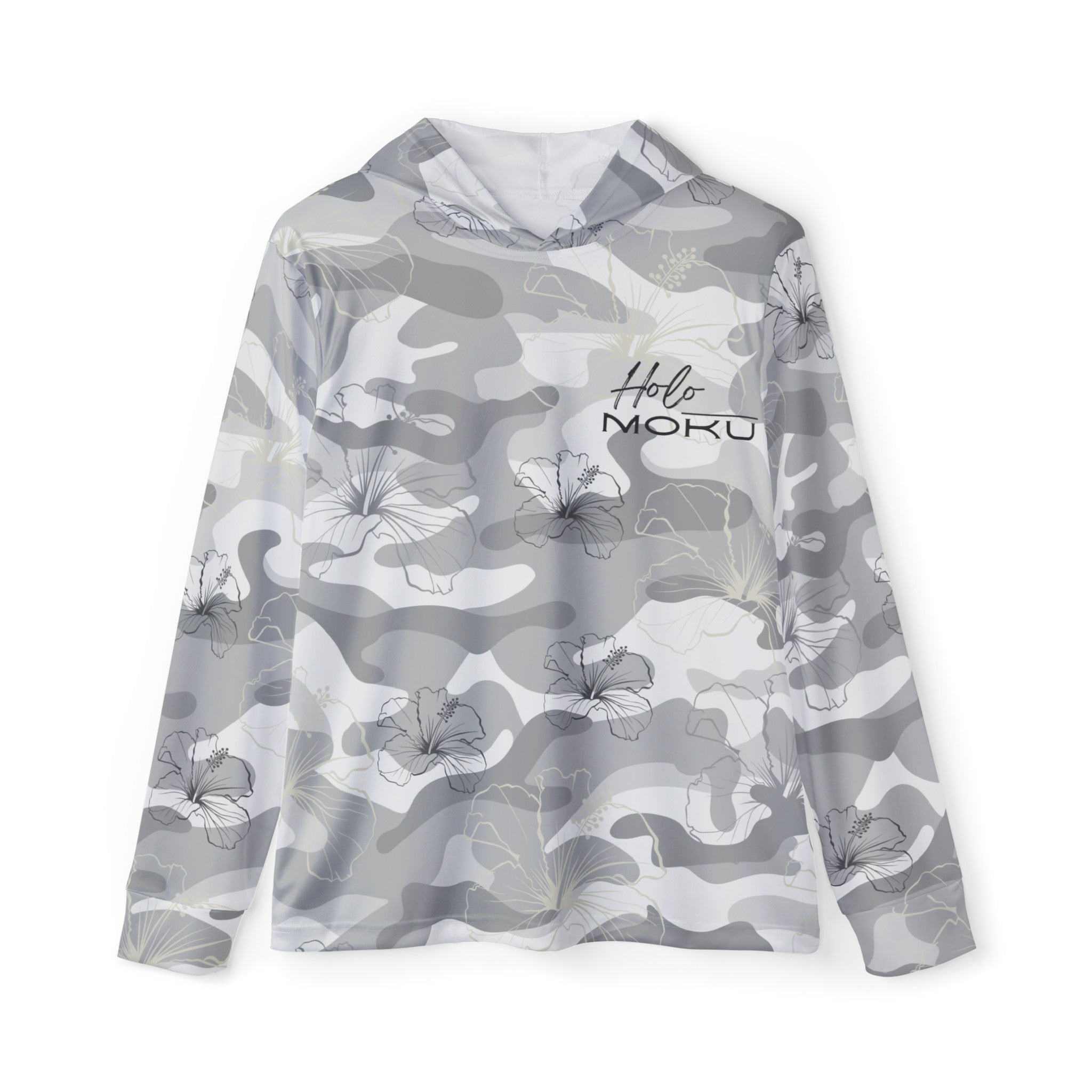 CAMO AND HIBISCUS LS WITH HOODIE