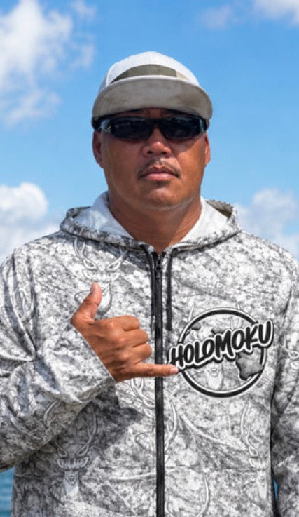 Grey Camo with Deer silhouette Windbreaker Jacket —  Lightweight Hoodie